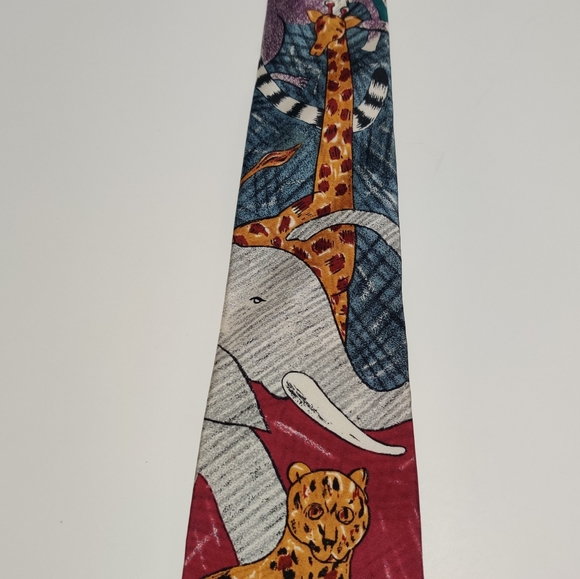 1991 Vintage World Wildlife Fund WWF design #106  Animal Print Silk Tie - Picture 6 of 8